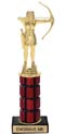 10 inch High Gloss Mahogany Trophy on Black Marble Base