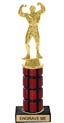 10 inch High Gloss Mahogany Trophy on Black Marble Base