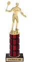 10 inch High Gloss Mahogany Trophy on Black Marble Base