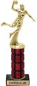 10 inch High Gloss Mahogany Trophy on Black Marble Base