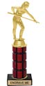 10 inch High Gloss Mahogany Trophy on Black Marble Base