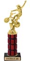 10 inch High Gloss Mahogany Trophy on Black Marble Base