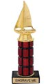 10 inch High Gloss Mahogany Trophy on Black Marble Base