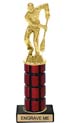 10 inch High Gloss Mahogany Trophy on Black Marble Base