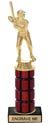10 inch High Gloss Mahogany Trophy on Black Marble Base