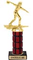 10 inch High Gloss Mahogany Trophy on Black Marble Base