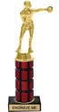10 inch High Gloss Mahogany Trophy on Black Marble Base
