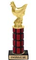 10 inch High Gloss Mahogany Trophy on Black Marble Base