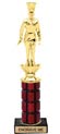 10 inch High Gloss Mahogany Trophy on Black Marble Base