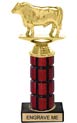 10 inch High Gloss Mahogany Trophy on Black Marble Base