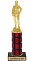 10 inch High Gloss Mahogany Trophy on Black Marble Base