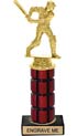 10 inch High Gloss Mahogany Trophy on Black Marble Base