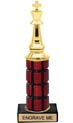 10 inch High Gloss Mahogany Trophy on Black Marble Base