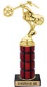 10 inch High Gloss Mahogany Trophy on Black Marble Base