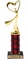 10 inch High Gloss Mahogany Trophy on Black Marble Base