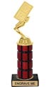 10 inch High Gloss Mahogany Trophy on Black Marble Base
