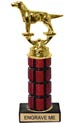 10 inch High Gloss Mahogany Trophy on Black Marble Base