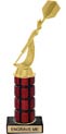 10 inch High Gloss Mahogany Trophy on Black Marble Base