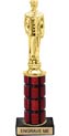 10 inch High Gloss Mahogany Trophy on Black Marble Base