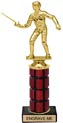 10 inch High Gloss Mahogany Trophy on Black Marble Base