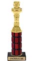 10 inch High Gloss Mahogany Trophy on Black Marble Base
