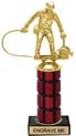 10 inch High Gloss Mahogany Trophy on Black Marble Base