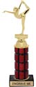 10 inch High Gloss Mahogany Trophy on Black Marble Base