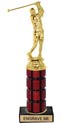 10 inch High Gloss Mahogany Trophy on Black Marble Base