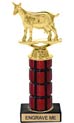 10 inch High Gloss Mahogany Trophy on Black Marble Base