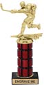 10 inch High Gloss Mahogany Trophy on Black Marble Base