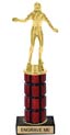 10 inch High Gloss Mahogany Trophy on Black Marble Base