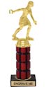 10 inch High Gloss Mahogany Trophy on Black Marble Base