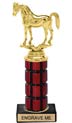 10 inch High Gloss Mahogany Trophy on Black Marble Base