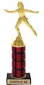 10 inch High Gloss Mahogany Trophy on Black Marble Base