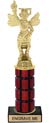 10 inch High Gloss Mahogany Trophy on Black Marble Base