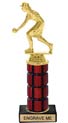 10 inch High Gloss Mahogany Trophy on Black Marble Base
