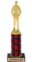 10 inch High Gloss Mahogany Trophy on Black Marble Base