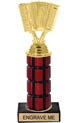 10 inch High Gloss Mahogany Trophy on Black Marble Base
