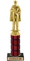 10 inch High Gloss Mahogany Trophy on Black Marble Base