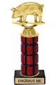 10 inch High Gloss Mahogany Trophy on Black Marble Base
