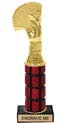 10 inch High Gloss Mahogany Trophy on Black Marble Base