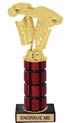 10 inch High Gloss Mahogany Trophy on Black Marble Base