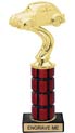 10 inch High Gloss Mahogany Trophy on Black Marble Base