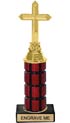 10 inch High Gloss Mahogany Trophy on Black Marble Base