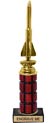 10 inch High Gloss Mahogany Trophy on Black Marble Base