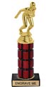 10 inch High Gloss Mahogany Trophy on Black Marble Base