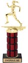 10 inch High Gloss Mahogany Trophy on Black Marble Base