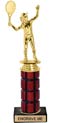 10 inch High Gloss Mahogany Trophy on Black Marble Base