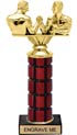11 inch High Gloss Mahogany Trophy on Black Marble Base