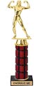 11 inch High Gloss Mahogany Trophy on Black Marble Base